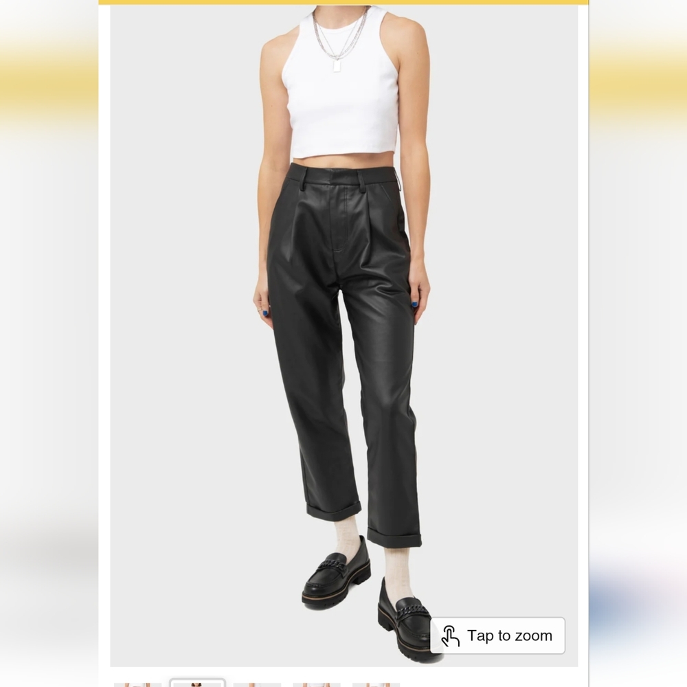 Brixton Aberdeen leather trouser pant in black.